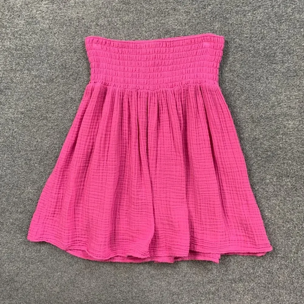 Michael Stars Skirt Womens Small Gumdrop Cotton Gauzey Smocked High Waist PullOn